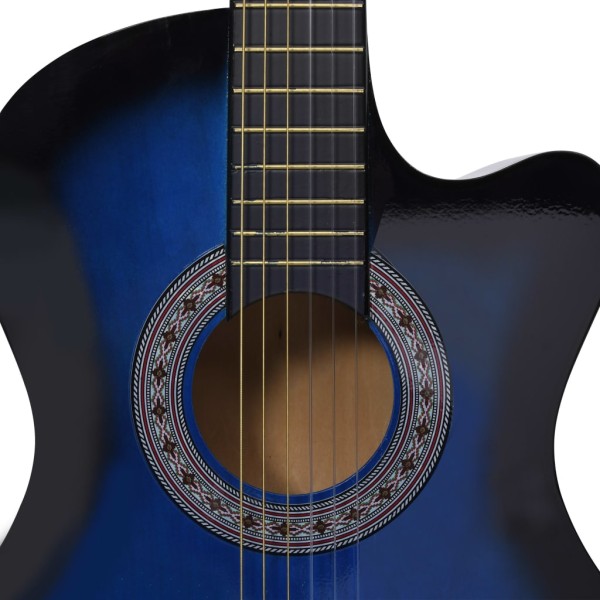 Guitarra Clásica Western Cutaway con 6 cuerdas azul 38"