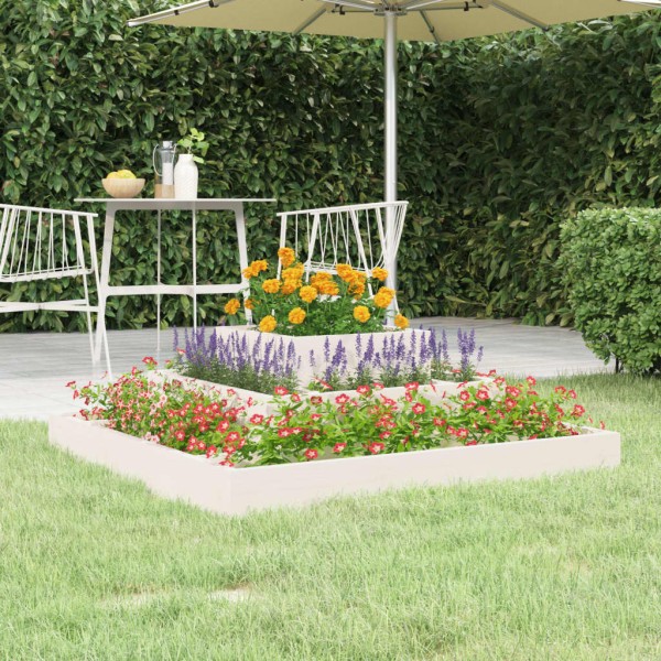 Jardinera de madera maciza de pino blanco 80x80x27 cm