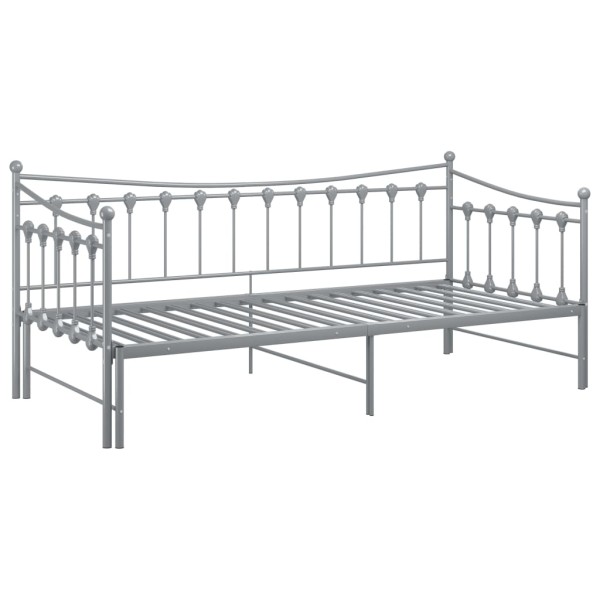 Estructura de sofá cama extraíble de metal gris 90x200 cm