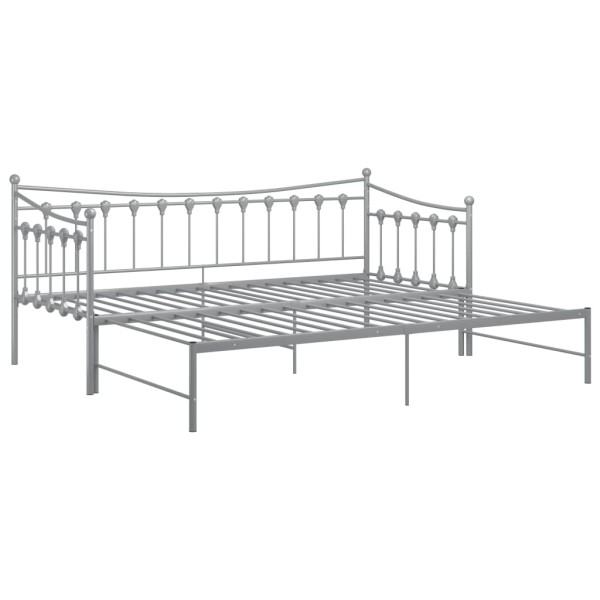 Estructura de sofá cama extraíble de metal gris 90x200 cm