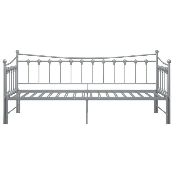 Estructura de sofá cama extraíble de metal gris 90x200 cm