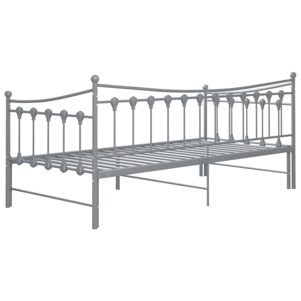 Estructura de sofá cama extraíble de metal gris 90x200 cm