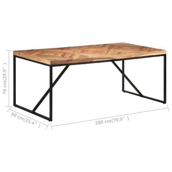 Mesa de comedor de madera maciza de acacia y mango 180x90x76 cm