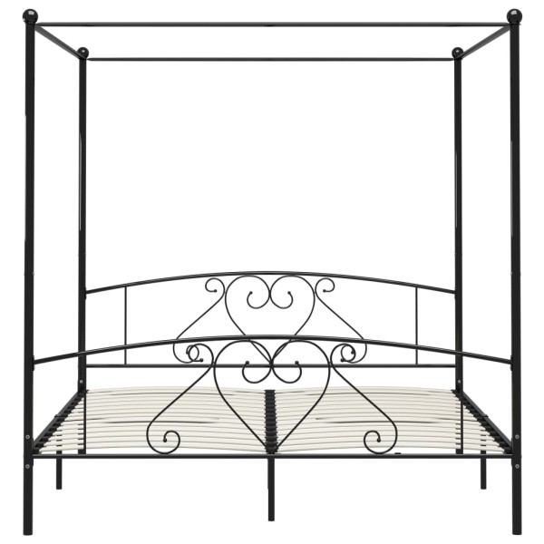 Estructura de cama con dosel metal negro 200x200 cm