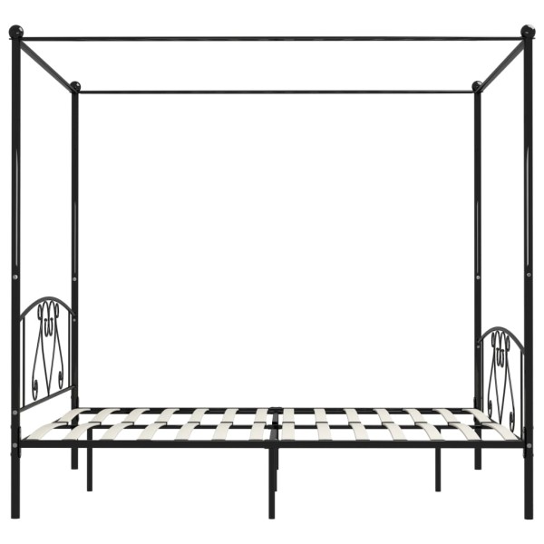 Estructura de cama con dosel metal negro 200x200 cm