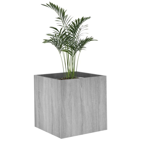 Jardinera madera contrachapada gris Sonoma 40x40x40 cm