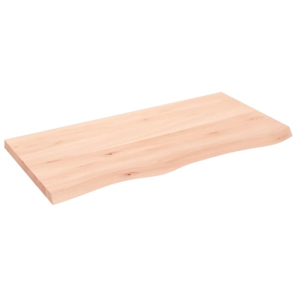 Estante de pared madera maciza roble sin tratar 100x50x(2-4) cm