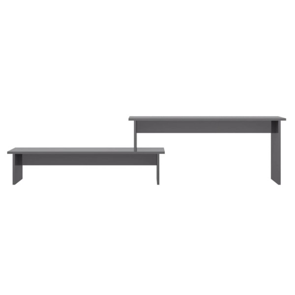 Mueble para TV madera contrachapada gris brillante 180x30x43 cm