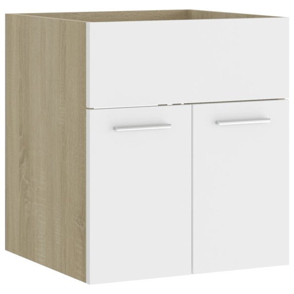 Armario para lavabo contrachapada blanco roble 41x38,5x46 cm