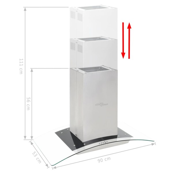 Campana extractora de techo 90 cm acero inoxidable 756 m³/h LED