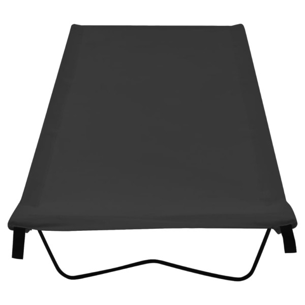 Cama de camping tela Oxford y acero negro 180x60x19 cm