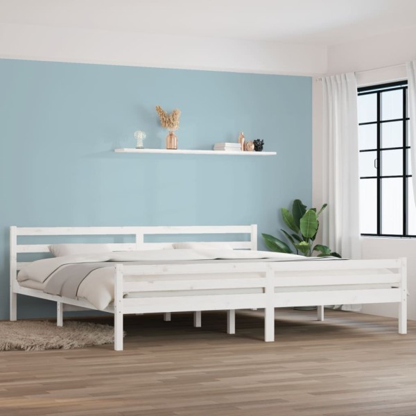 Estructura de cama madera maciza blanco 200x200 cm