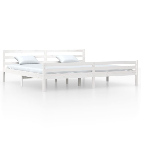 Estructura de cama madera maciza blanco 200x200 cm