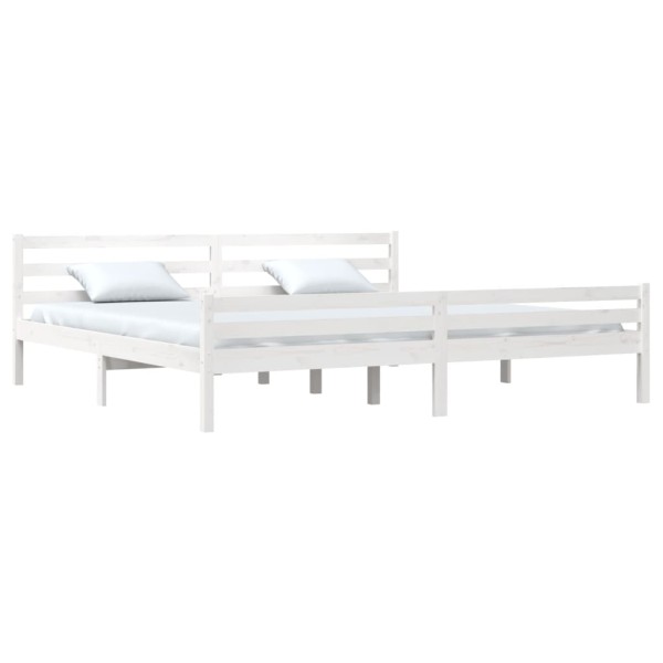 Estructura de cama madera maciza blanco 200x200 cm