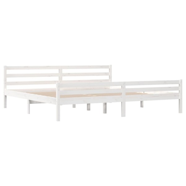 Estructura de cama madera maciza blanco 200x200 cm