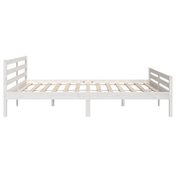 Estructura de cama madera maciza blanco 200x200 cm