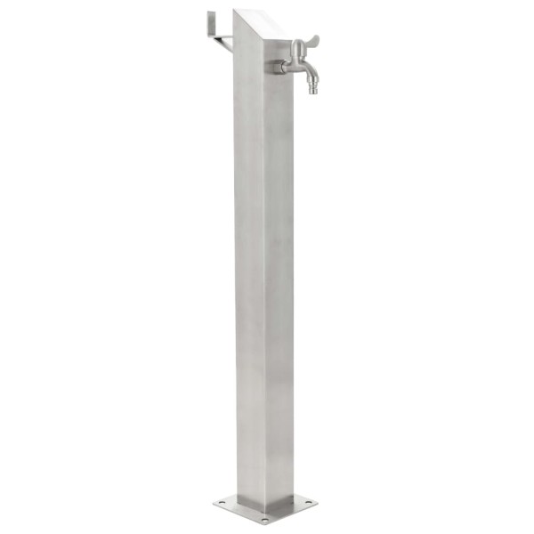 Columna de agua de jardín acero inoxidable cuadrada 95 cm