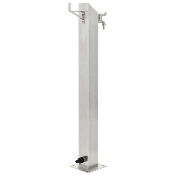 Columna de agua de jardín acero inoxidable cuadrada 95 cm