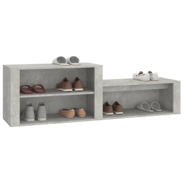 Mueble zapatero madera contrachapada gris hormigón 150x35x45 cm