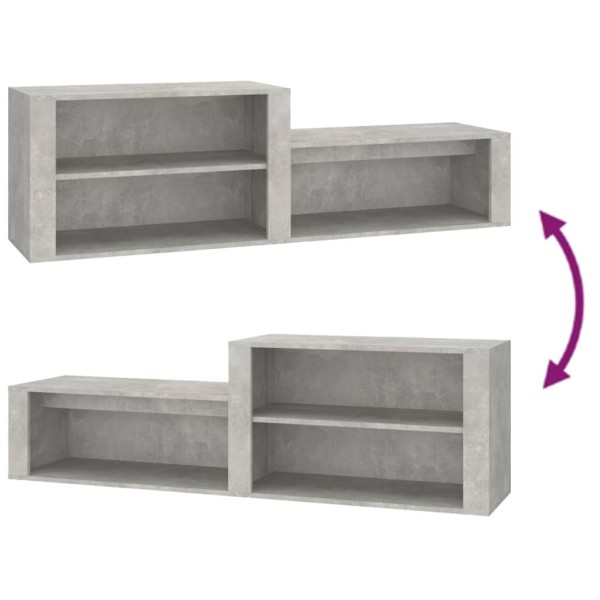 Mueble zapatero madera contrachapada gris hormigón 150x35x45 cm