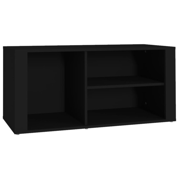 Mueble zapatero madera contrachapada negro 100x35x45 cm