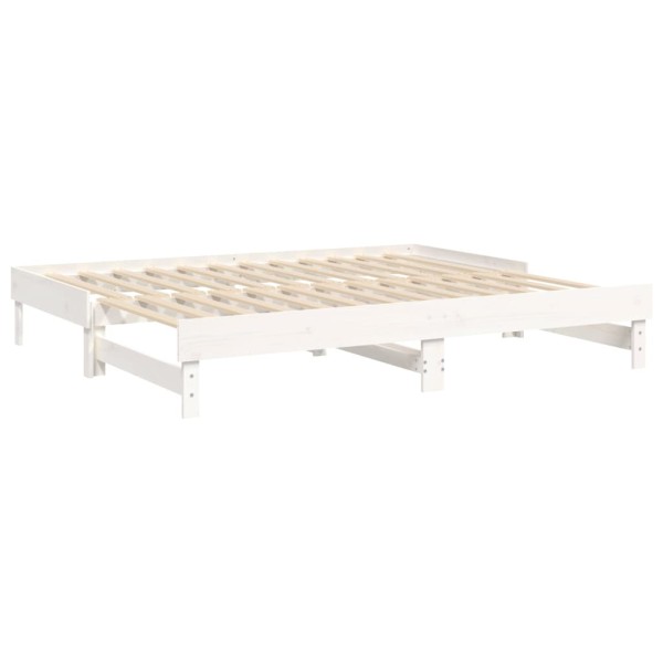 Sofá cama extraíble madera maciza de pino blanco 2x(90x200) cm