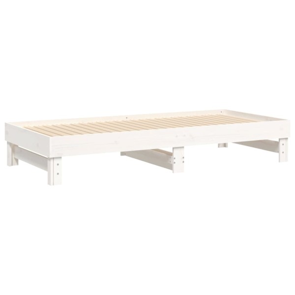 Sofá cama extraíble madera maciza de pino blanco 2x(90x200) cm