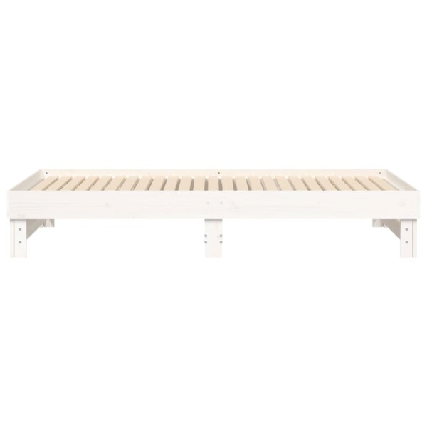 Sofá cama extraíble madera maciza de pino blanco 2x(90x200) cm