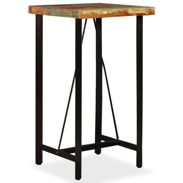 Mesa de bar de madera maciza reciclada 60x60x107 cm