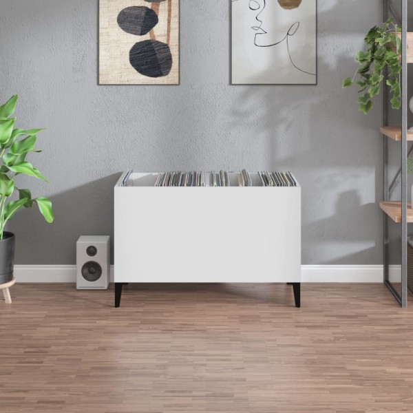 Mueble para discos madera contrachapada blanco 74,5x38x48 cm