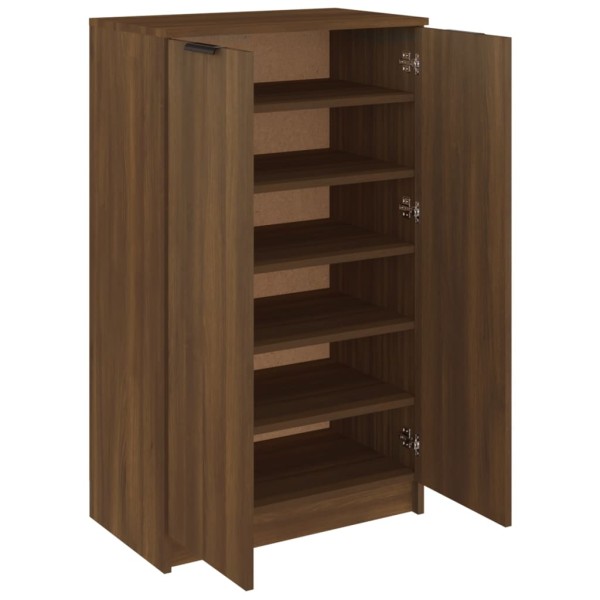 Mueble zapatero madera contrachapada marrón roble 59x35x100 cm