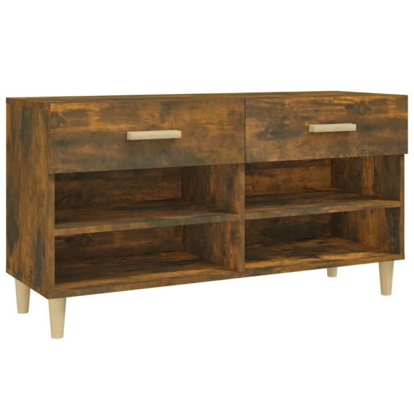 Mueble zapatero madera contrachapada roble ahumado 102x35x55 cm