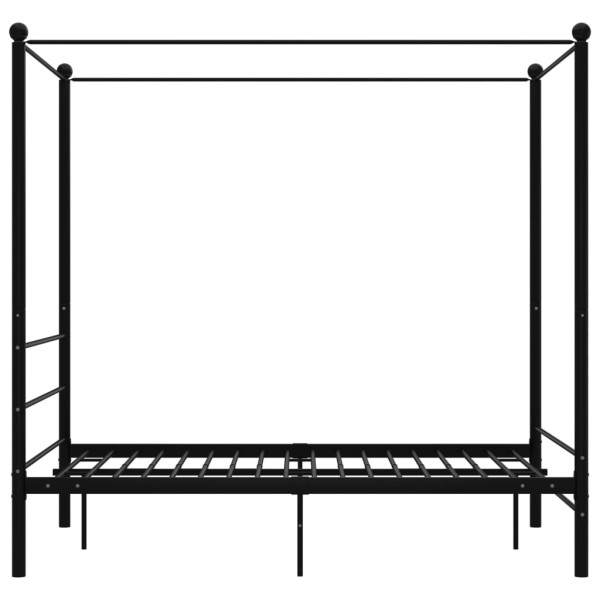 Estructura de cama con dosel metal negro 140x200 cm