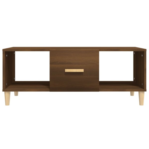 Mesa de centro madera contrachapada roble marrón 102x50x40 cm