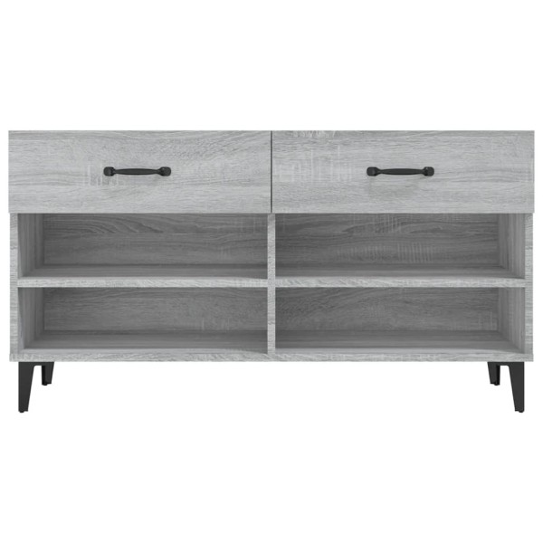 Mueble zapatero madera contrachapada gris Sonoma 102x35x55 cm