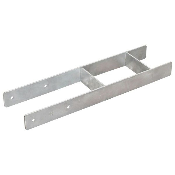 Anclajes de valla 6 uds acero galvanizado plateado 14x6x60 cm