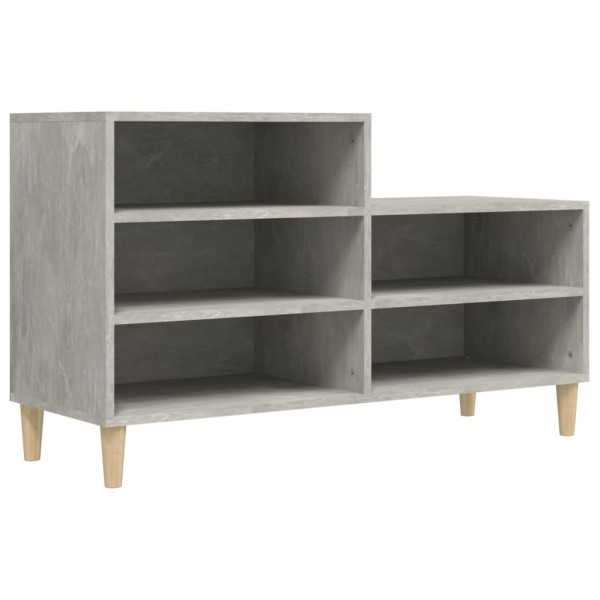 Mueble zapatero madera contrachapada gris hormigón 102x36x60 cm