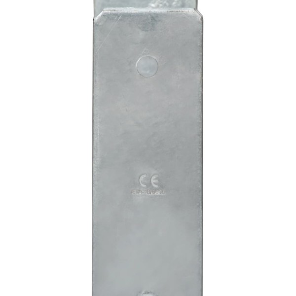 Anclajes de valla 6 uds acero galvanizado plateado 14x6x60 cm