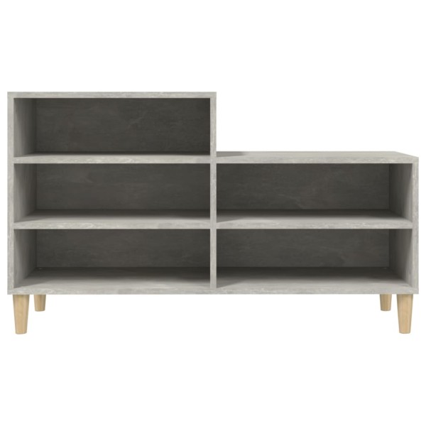 Mueble zapatero madera contrachapada gris hormigón 102x36x60 cm