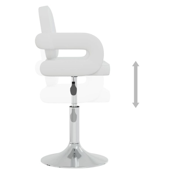 Sillas de comedor giratorias 6 uds de cuero sintético blanco