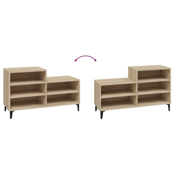 Mueble zapatero madera contrachapada roble Sonoma 102x36x60 cm