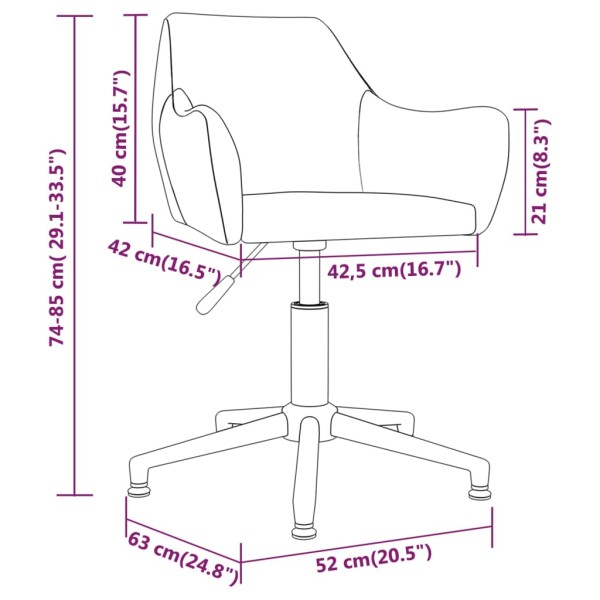 Sillas de comedor giratorias 6 unidades terciopelo gris oscuro