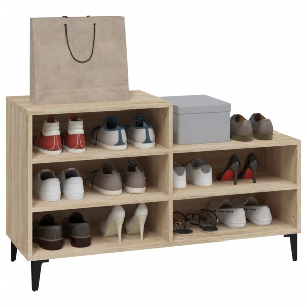 Mueble zapatero madera contrachapada roble Sonoma 102x36x60 cm