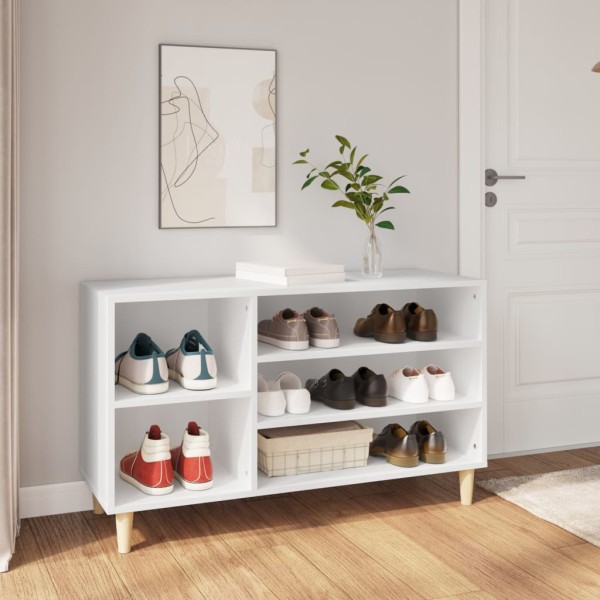 Mueble zapatero madera contrachapada blanco 102x36x60 cm