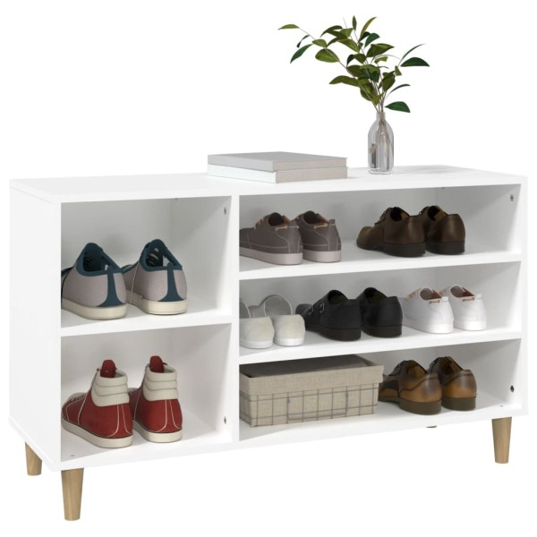 Mueble zapatero madera contrachapada blanco 102x36x60 cm