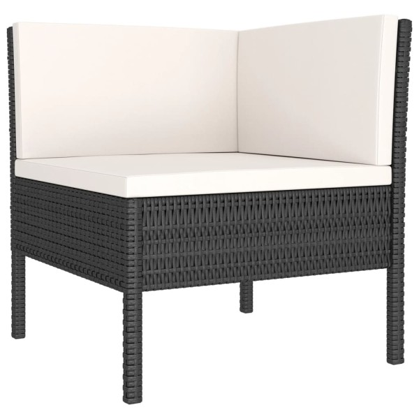 Set de muebles de jardín 9 pzas cojines ratán sintético negro