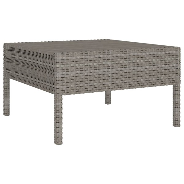 Set de muebles de jardín 11 pzas y cojines ratán sintético gris