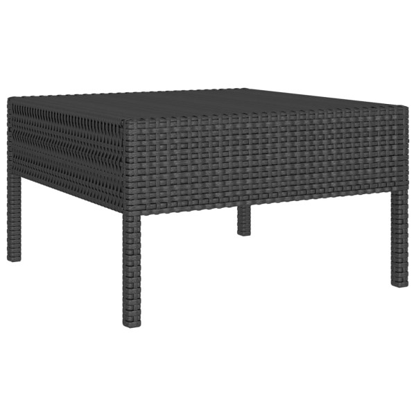 Set de muebles de jardín 14 pzas cojines ratán sintético negro