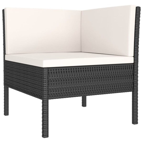 Set de muebles de jardín 14 pzas cojines ratán sintético negro