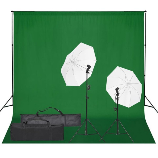 Kit de estudio fotográfico con set de luces y fondo